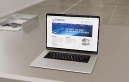 Cadence Aerospace web design on laptop by advertising agency in Philadelphia