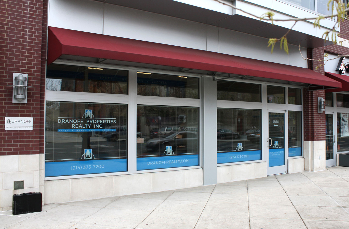 Dranoff Realty window graphics by advertising agency in Philadelphia
