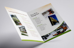 Bluetree Landscaping brochure inside design by advertising agency in Philadelphia