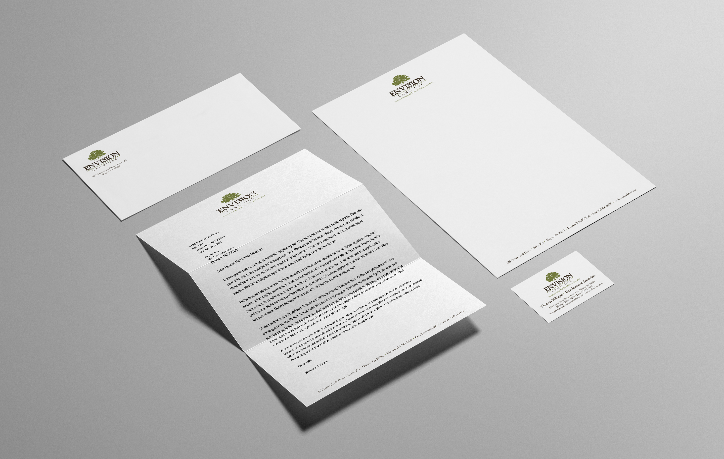 Envision Landscaping stationery design by advertising agency in Philadelphia